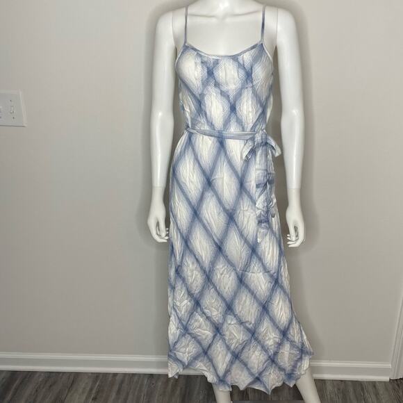 Splendid Women's Blue/White Sleeveless Coastal Chambray Plaid Dress sz S - Picture 2 of 7